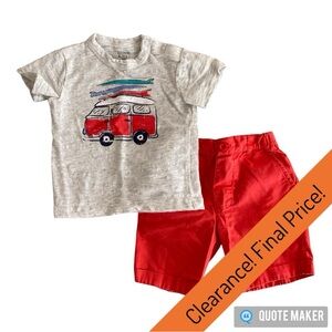 Crown & Ivy 2 pc Shorts & Top Set (9 Months)